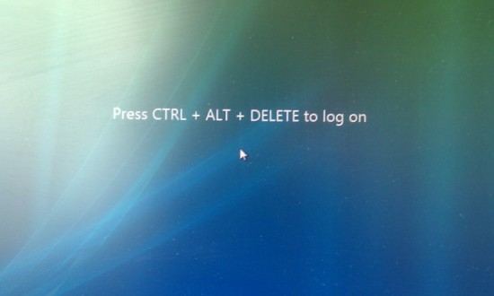 Press CTRL+ALT+DELETE to log on